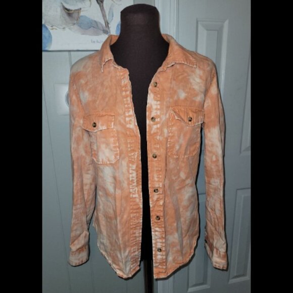 2 for $20 Bleach Tie Dye Button Up - Picture 2 of 4